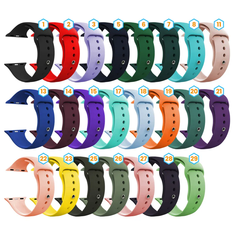 Bracelete de Silicone Apokin para Apple Watch 38 mm, 40 mm e 41 mm Cor 13 - Imagem 1