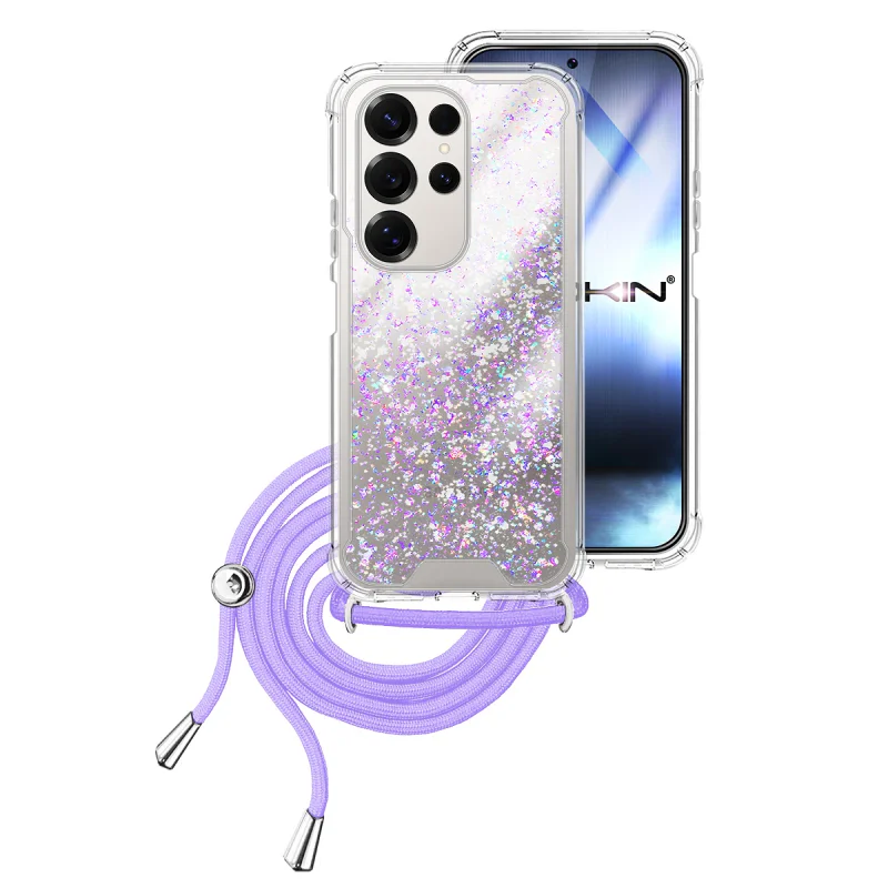 Capa Apokin para Samsung Galaxy S25 Ultra Gel Transparente com Cordão Azul turquesa - Imagem 2