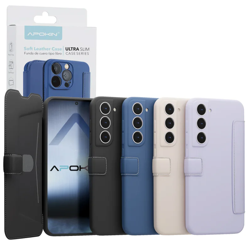 Capa em Silicone Apokin para Samsung Galaxy S22 Efeito Pele Preto - Imagem 1
