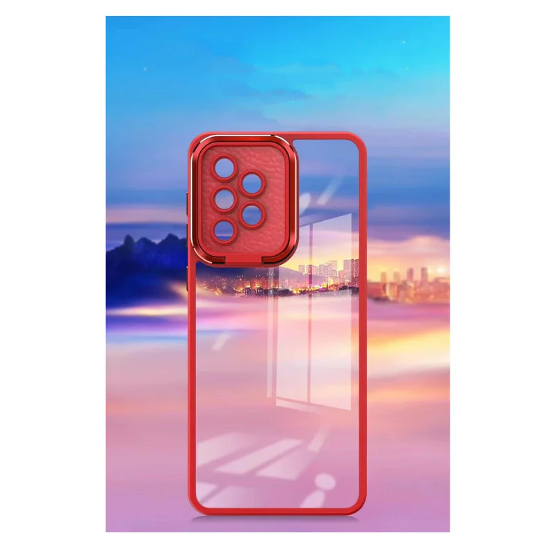 Capa Apokin Antichoque Transparente com Suporte para iPhone 13 Aro em Alumínio Lilás - Imagem 3