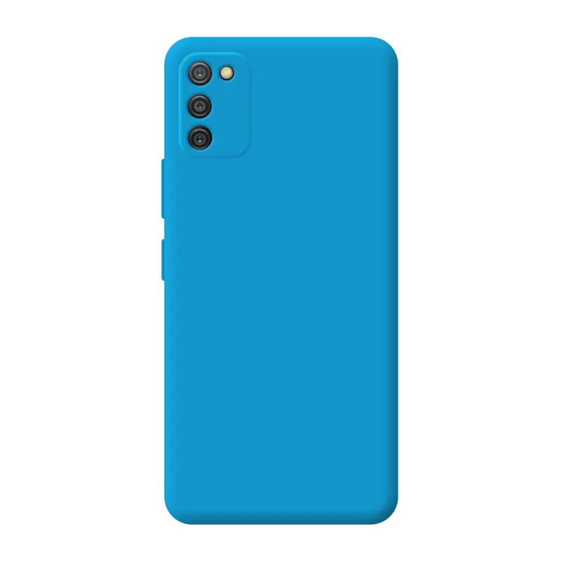 Capa Apokin para Samsung Galaxy A03s em Silicone Macio com Proteção de Câmara 3D Azul Turquesa - Imagem 2