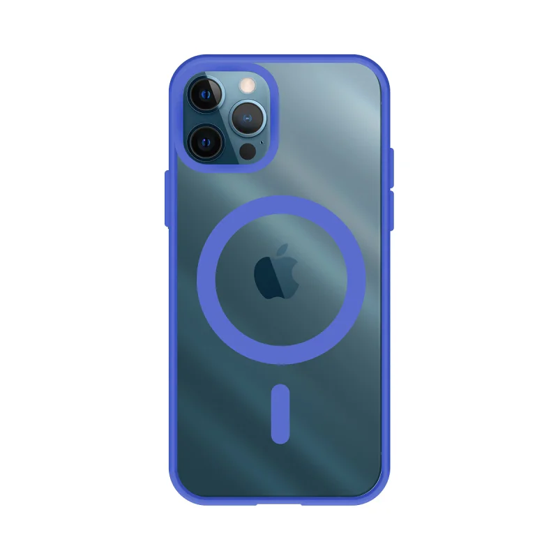 Capa Apokin para iPhone 12 Pro Transparente com Bordo Colorido e MagSafe Azul - Imagem 5