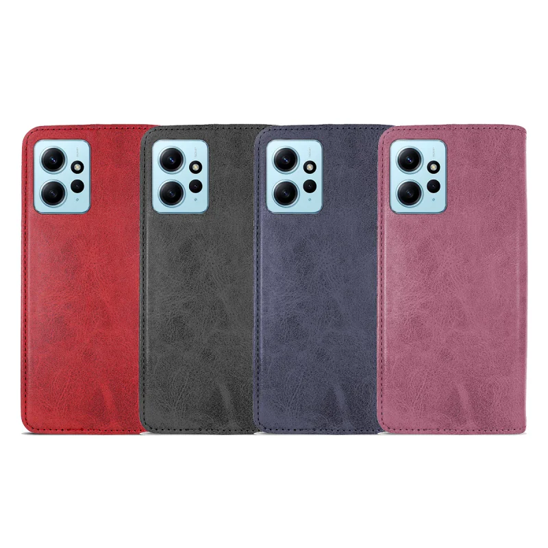 Capa Apokin para Xiaomi Redmi Note 12 com Porta-cartões em Pele Sintética Vermelho