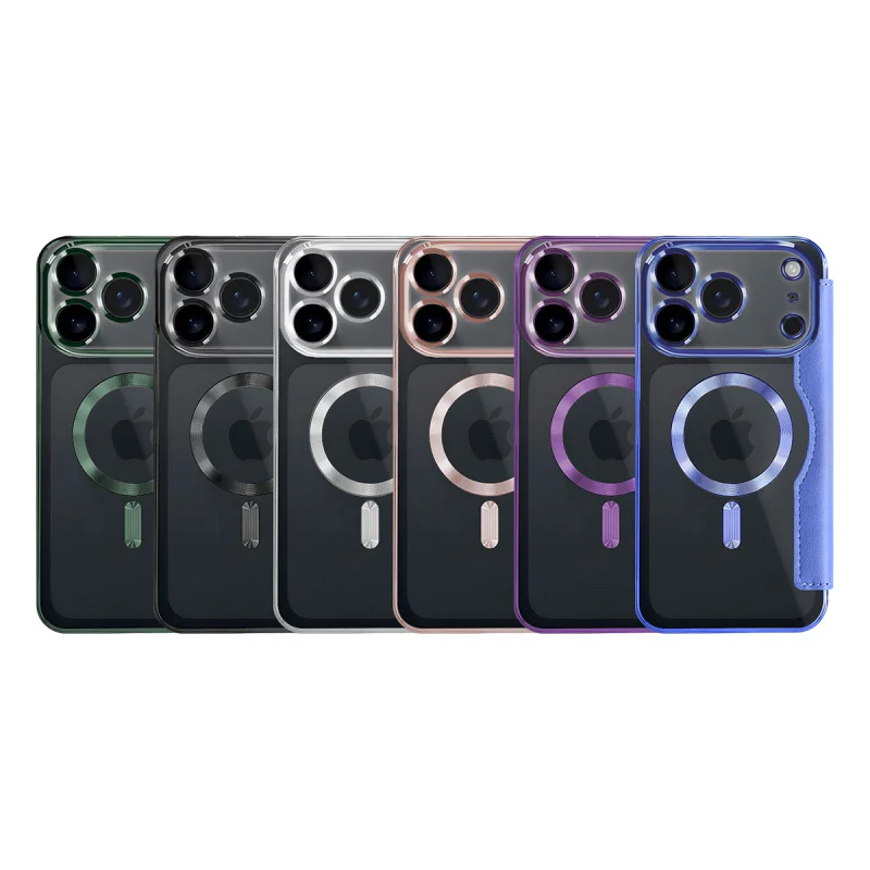Capa com Tampa Apokin Mocome Cromada com MagSafe para iPhone 17 Pro Preto