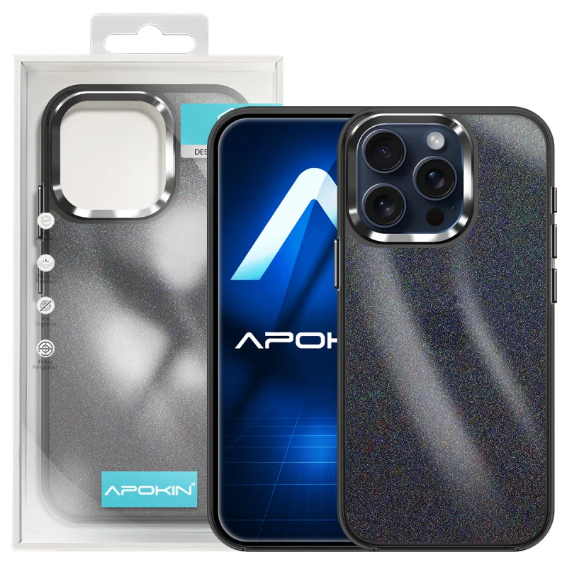 Capa Acrílica com Purpurina Apokin para iPhone 15 Pro Max Variedade de cores - Imagem 6