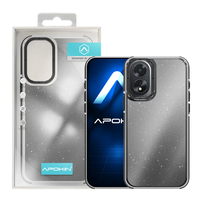 Capa Apokin para OPPO A38 4G Acrílica com Purpurina Prata - Imagem 2