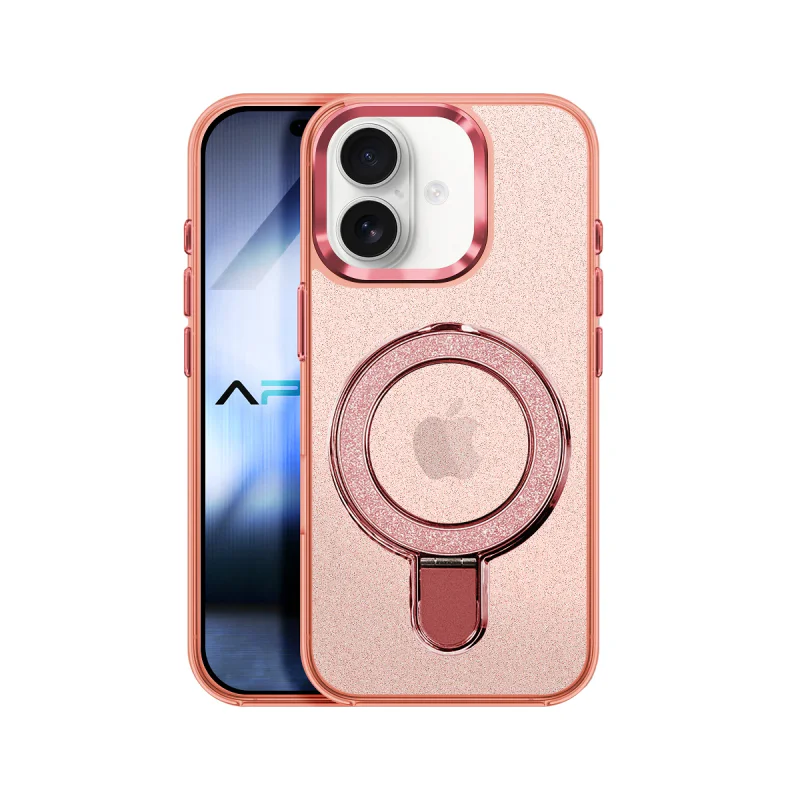 Capa Apokin com Purpurina e Anel MagSafe para iPhone 16 Variedade de cores - Imagem 5
