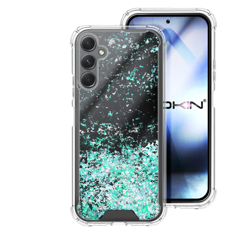 Capa Apokin para Samsung Galaxy A54 5G Gel Transparente com Glitter Lilás - Imagem 4