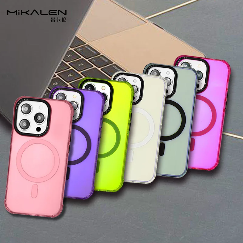 Capa Apokin Mikalen Flúor com MagSafe para iPhone 15 Pro Variedade de cores - Imagem 6