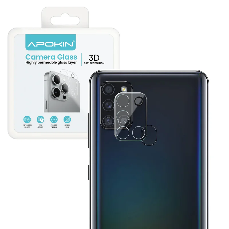 Protetor de Câmara Traseira Apokin em Vidro Temperado para Samsung Galaxy A21s Transparente