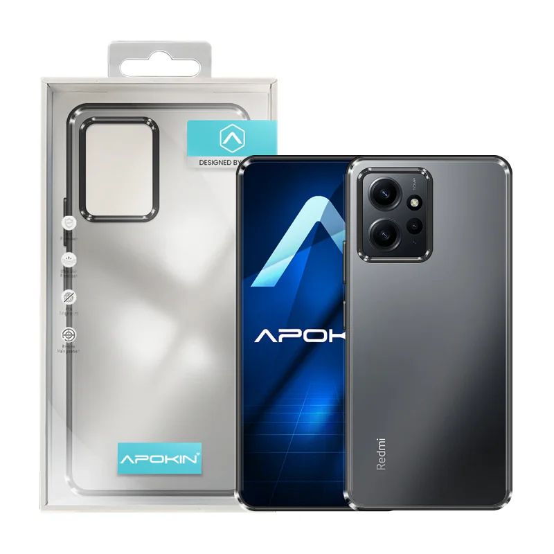 Capa Antichoque Apokin para Xiaomi Redmi Note 12 4G com Bordo Colorido Preto - Imagem 3