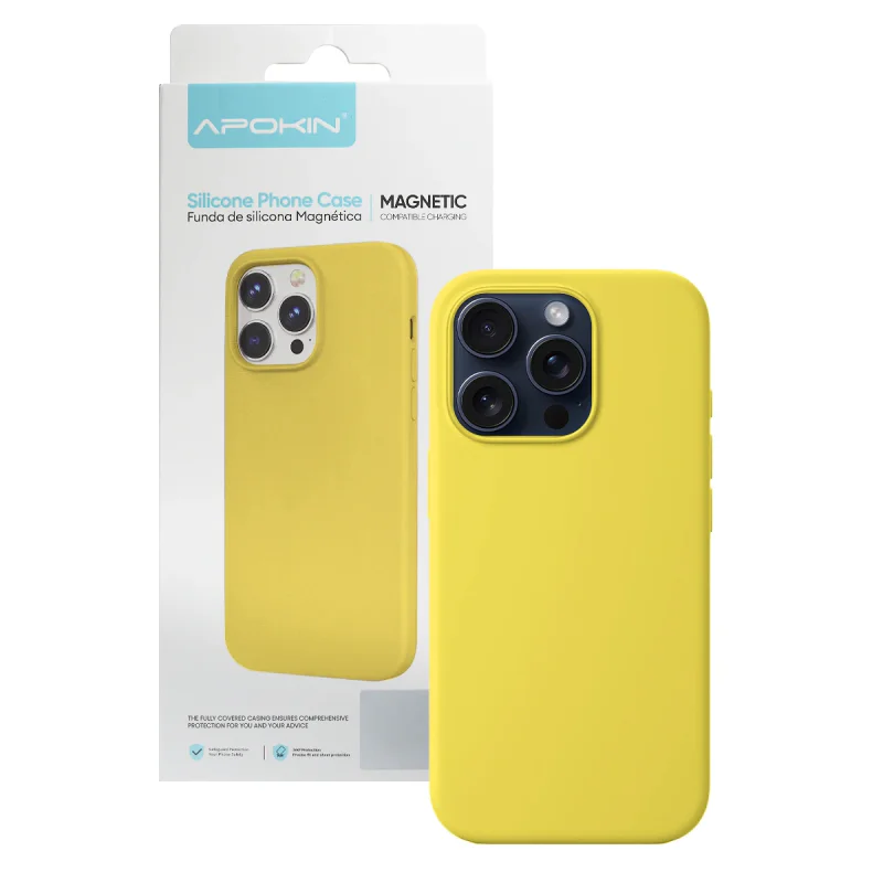 Capa Apokin para iPhone 15 Pro Silicone Líquido com MagSafe Azul Marinho - Imagem 5