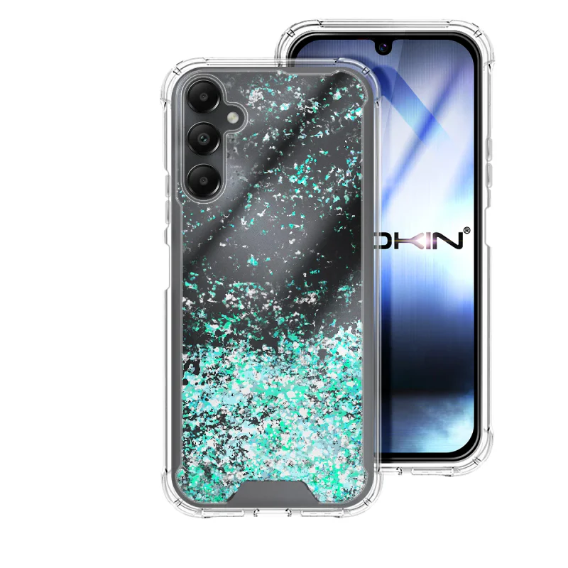 Capa Apokin para Samsung Galaxy A05s Gel Transparente com Brilho Azul turquesa - Imagem 4