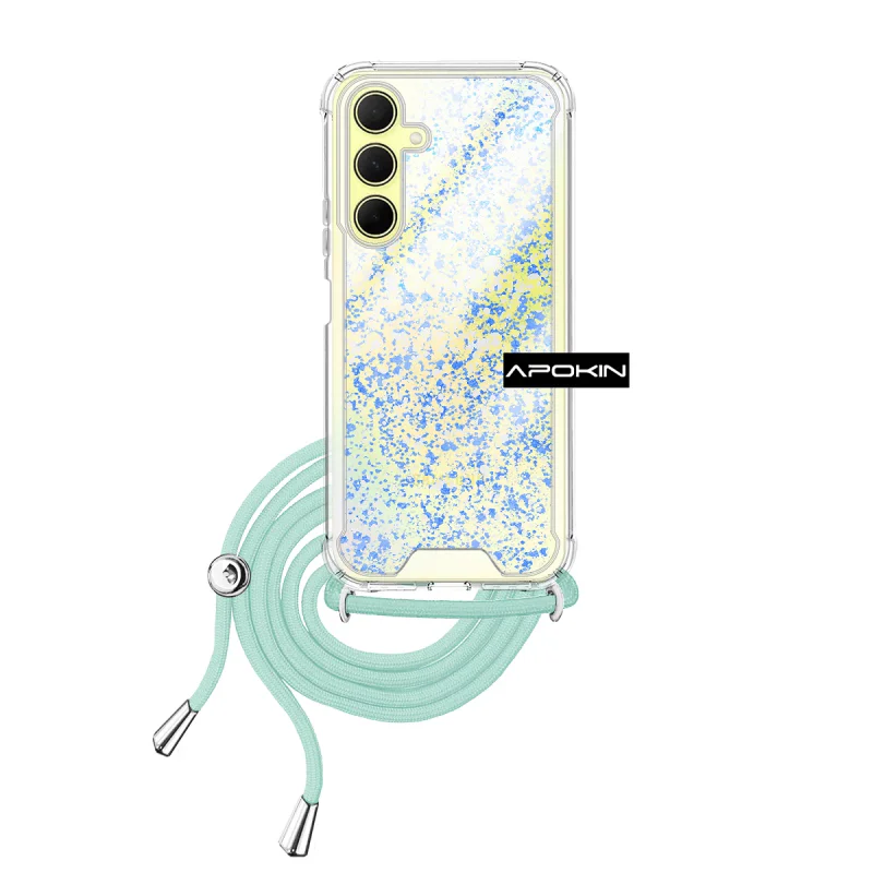 Capa Apokin para Samsung Galaxy A55 Gel Transparente com Cordão Rosa - Imagem 4