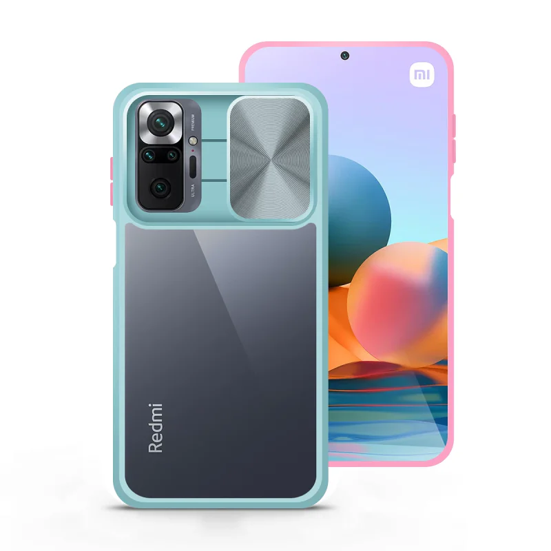 Capa Gel Antichoque com Tampa Deslizante para Xiaomi Redmi Note 10 Pro Preta Azul marinho - Imagem 2