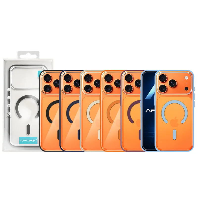 Capa Apokin Híbrida Premium com MagSafe para iPhone 17 Pro Max / 18 Pro Max Laranja