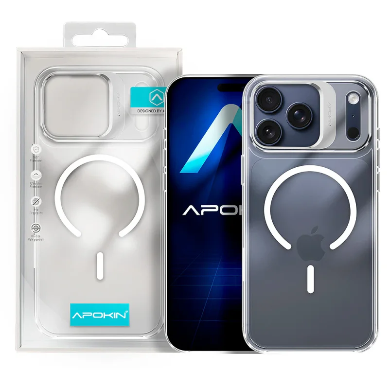 Capa Apokin para iPhone 17 Pro Max / 18 Pro Max Acrílica com MagSafe Transparente