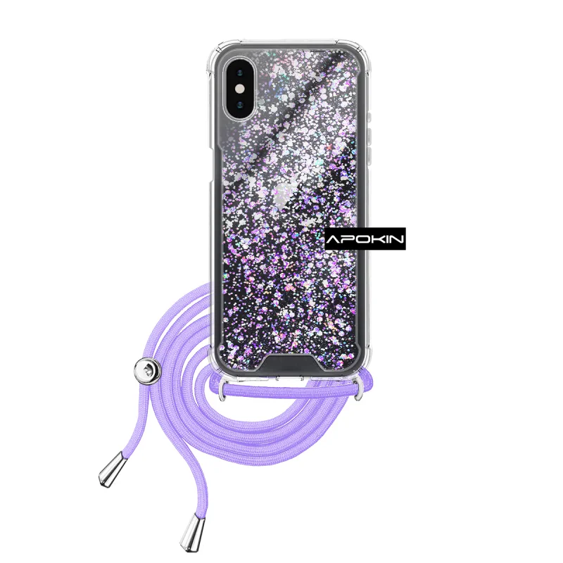 Capa de Gel Apokin para iPhone X e iPhone XS Transparente com Cordão Variedade de cores - Imagem 2