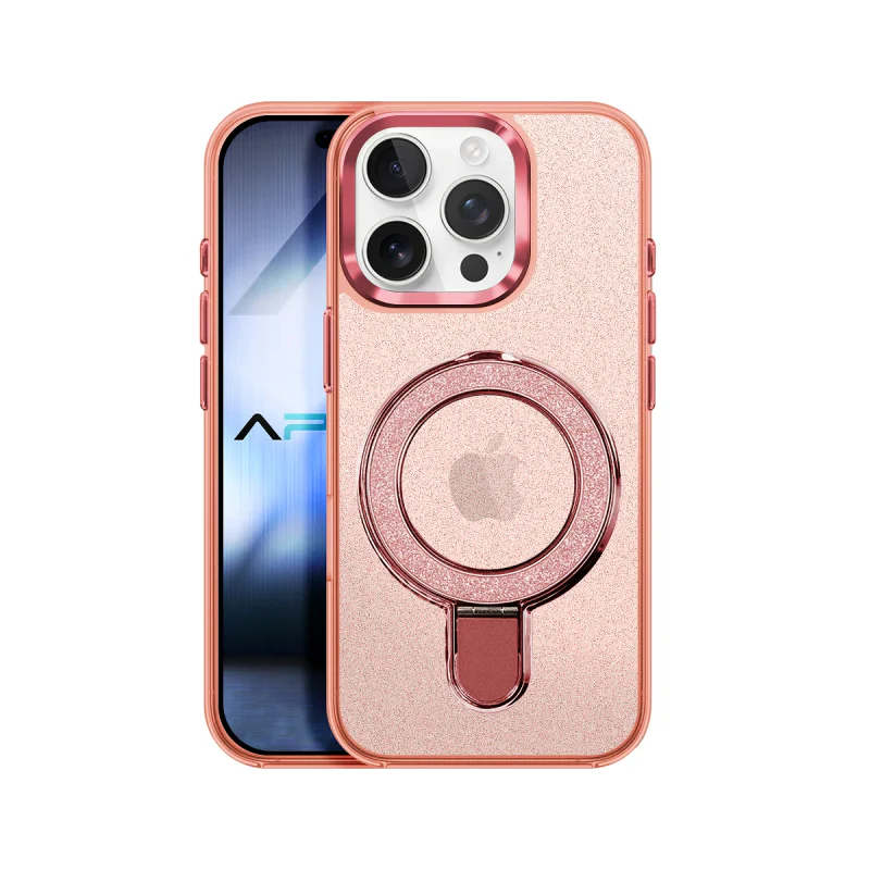 Capa com Purpurina e Anel MagSafe Apokin para iPhone 15 Preto - Imagem 2