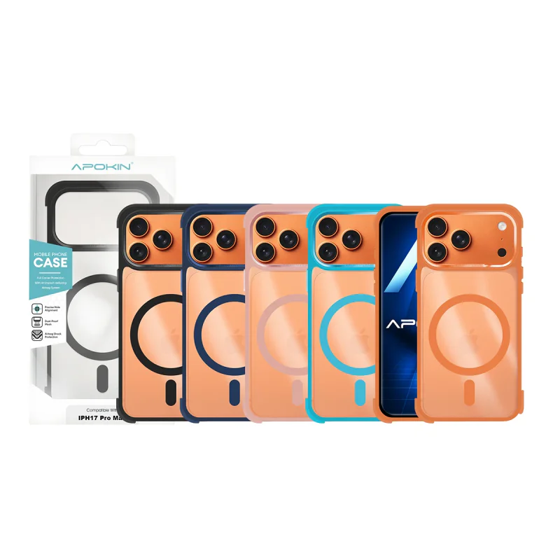 Capa de Silicone Apokin com MagSafe para iPhone 17 Pro Max / 18 Pro Max Preto - Imagem 1