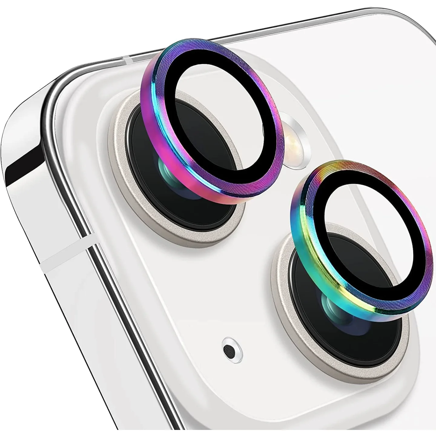Protetor de Lente Apokin Metálico Arco-íris para iPhone 16 Plus