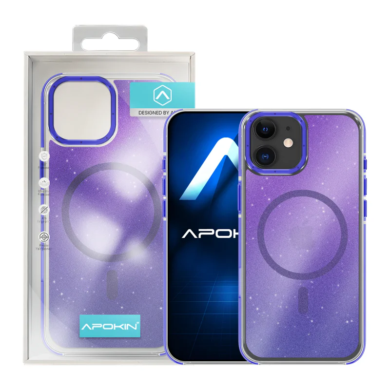 Capa Acrílica Apokin para iPhone 11 com Purpurina e MagSafe Variedade de cores - Imagem 4