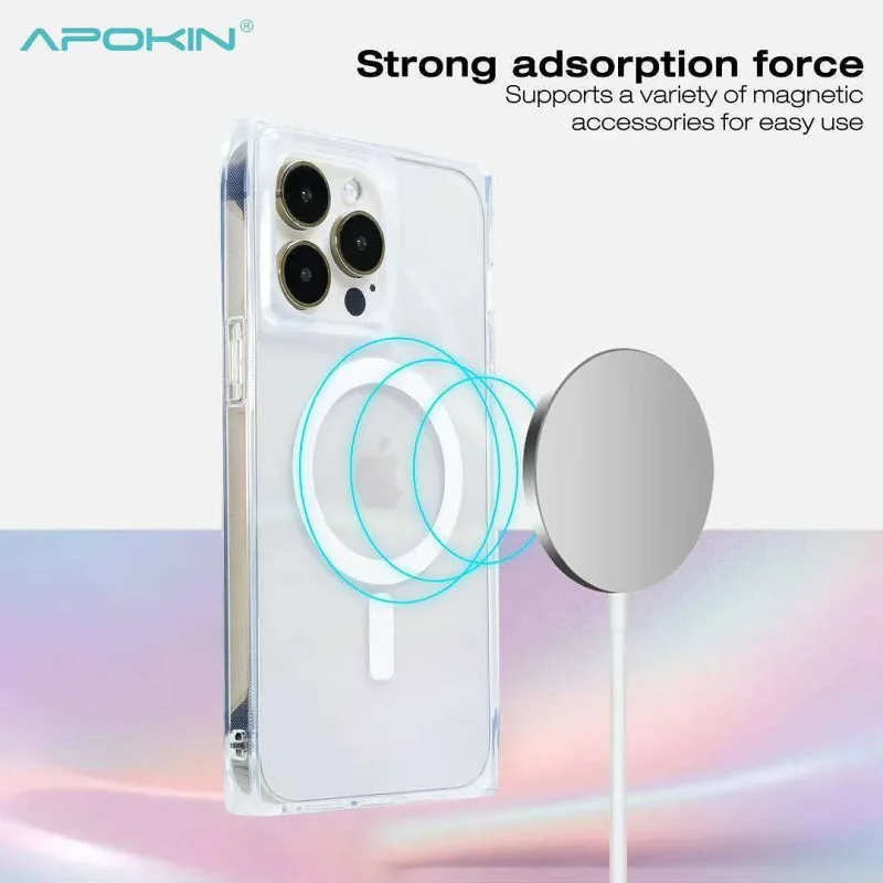 Capa Apokin para iPhone 15 Efeito Espelho Transparente com MagSafe - Imagem 2