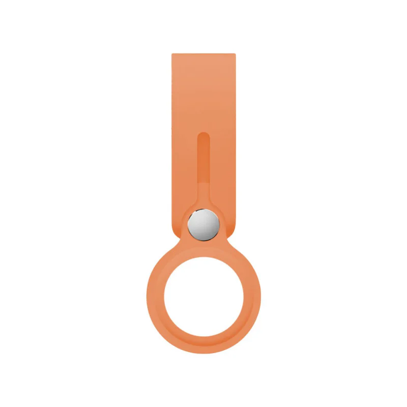 Estojo Longo de Silicone para Apple AirTag com Argola Laranja