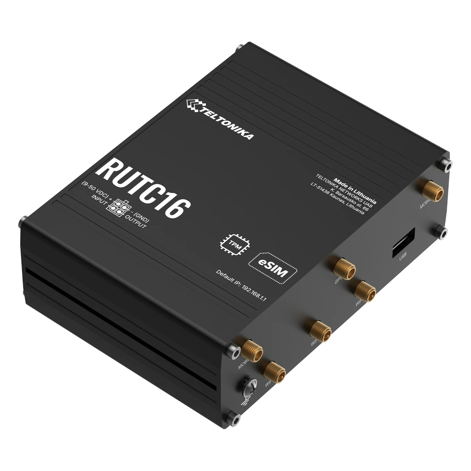 Router Industrial Teltonika RUTC16 4G LTE Cat 6 Wi-Fi 6 Dual SIM eSIM - Imagem 2