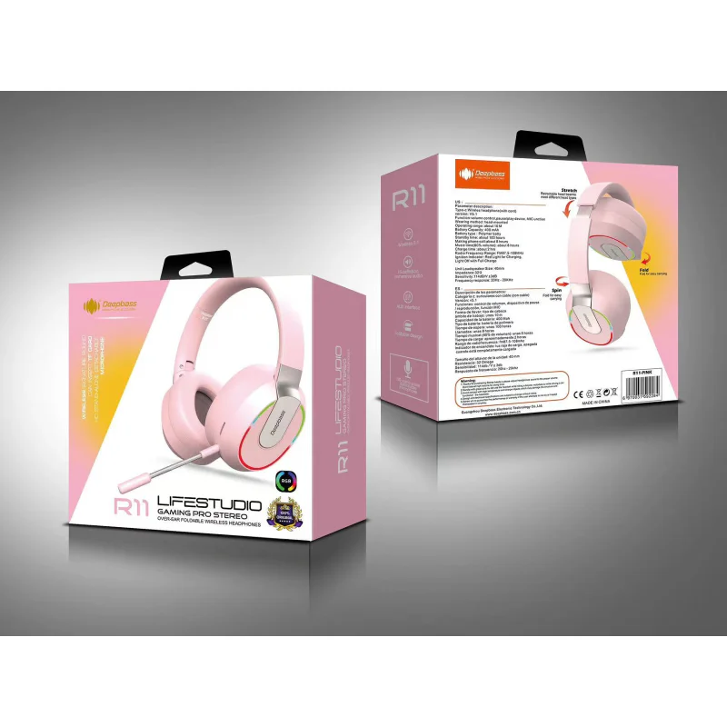 Auscultadores Sem Fios Apokin Deepbass R11 com Microfone Preto - Imagem 4