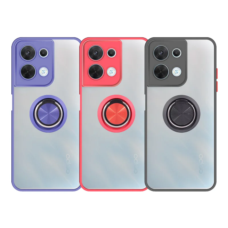 Capa de Gel Apokin com Íman e Suporte Smoked para Oppo Reno 8 5G Vermelho