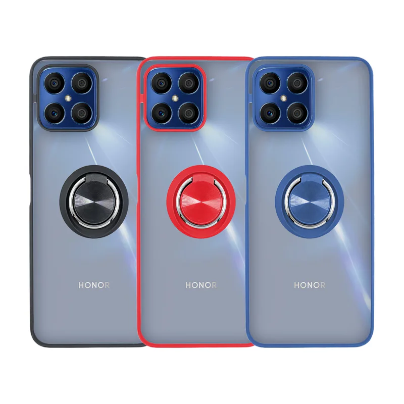 Capa Apokin para Honor X8a em Gel com Íman e Suporte Fumado Vermelho