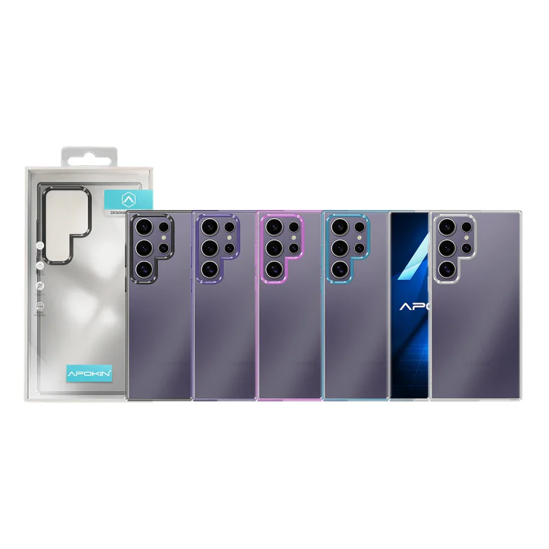 Capa Apokin Samsung Galaxy S24 Ultra Antichoque com Rebordo Colorido Transparente - Imagem 1
