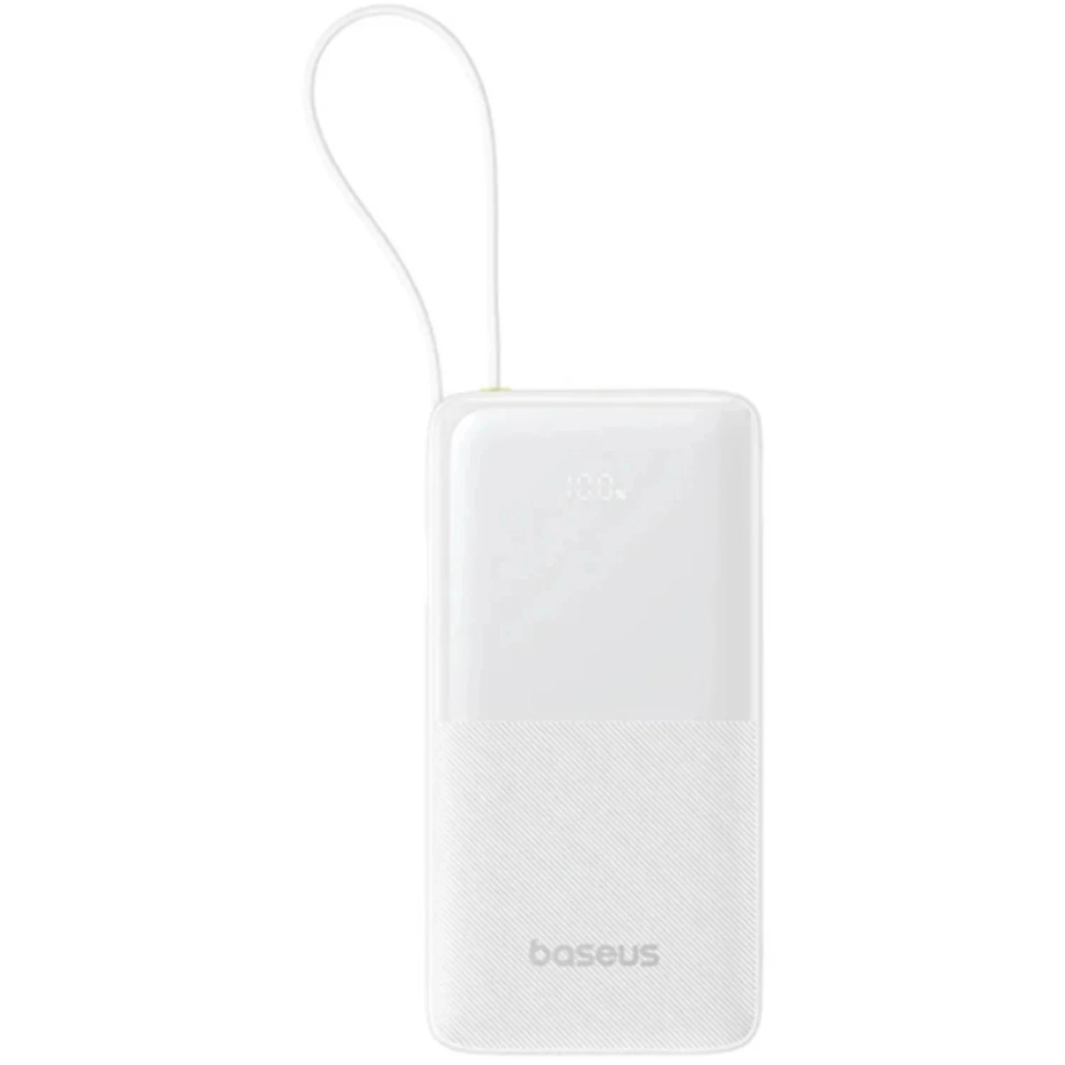 Power Bank Baseus Bipow 2 10000mAh 20W USB-C com Cabo Integrado Moon White