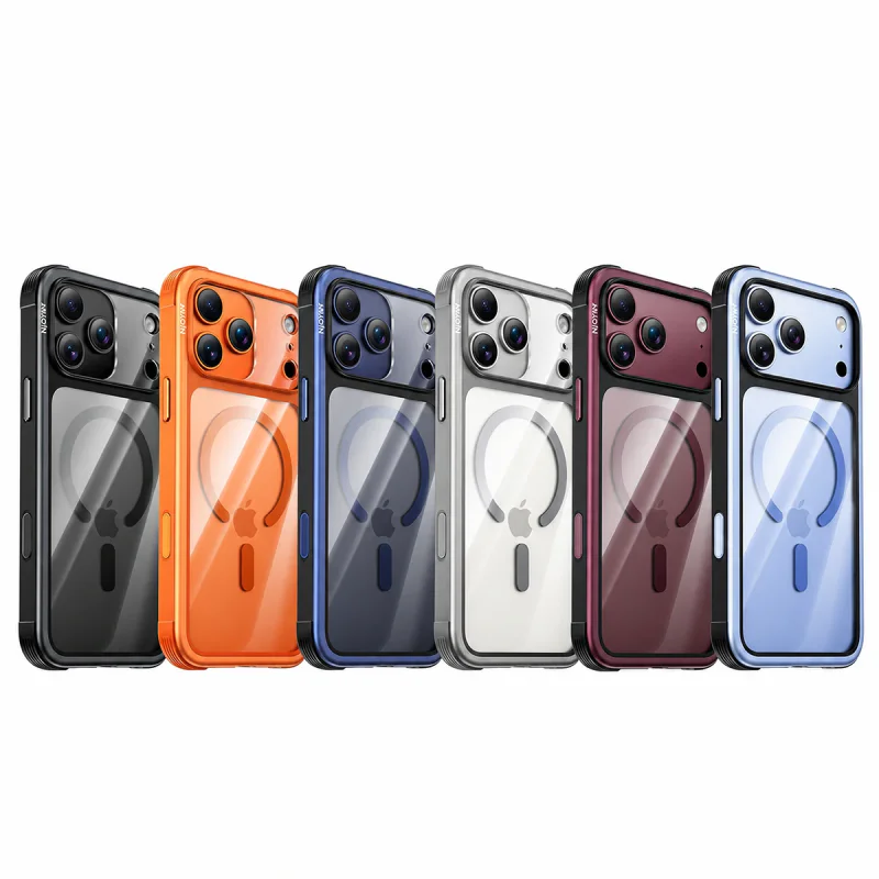 Capa Apokin NJOYNY Steel Armor S2-MAG para iPhone 17 Pro / 18 Pro Laranja