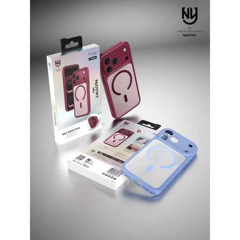 Capa Apokin para iPhone 18 Pro NJOYNY Skin Sand Magnética Mate Bordô - Imagem 2