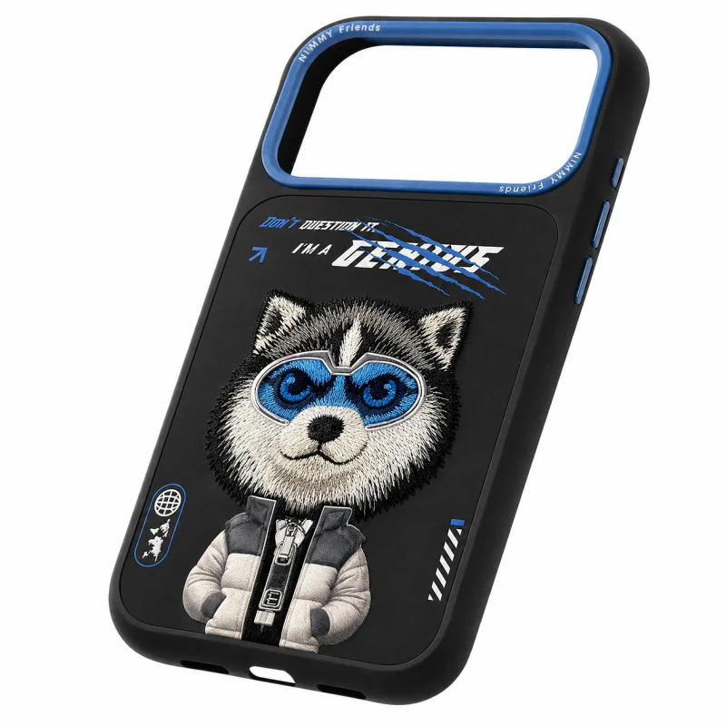 Capa Nimmy Apokin Série Cool e Cute Bordada para iPhone 17 Pro Husky - Imagem 3