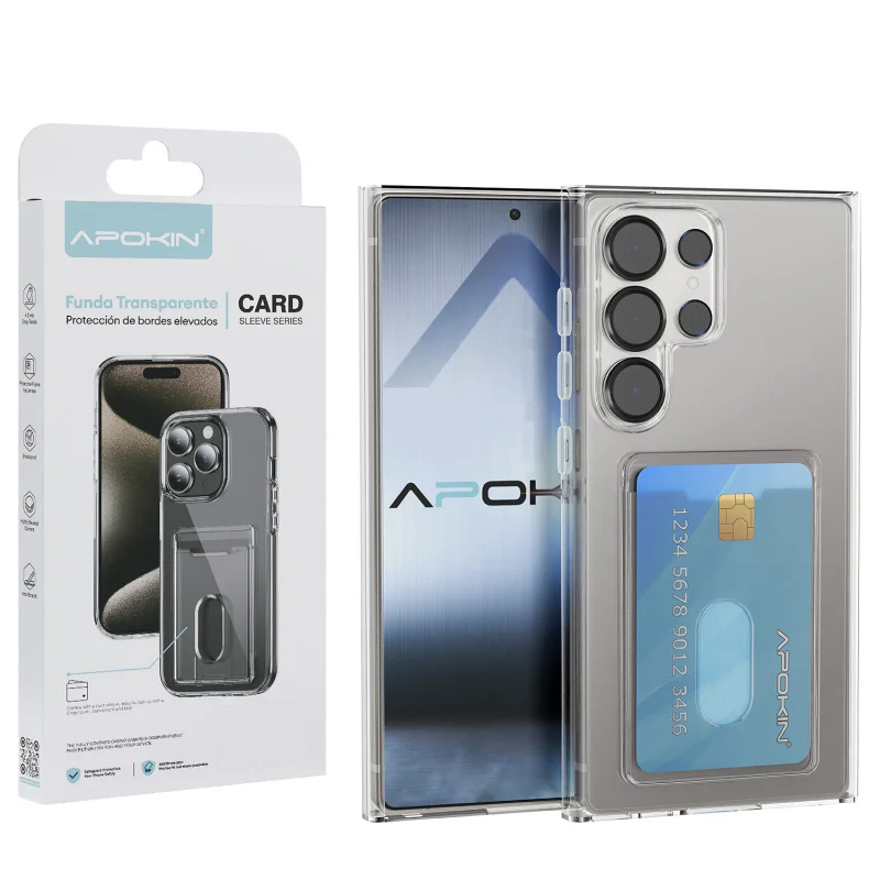 Capa Apokin para Samsung Galaxy S24 Ultra com Porta-Cartões Transparente