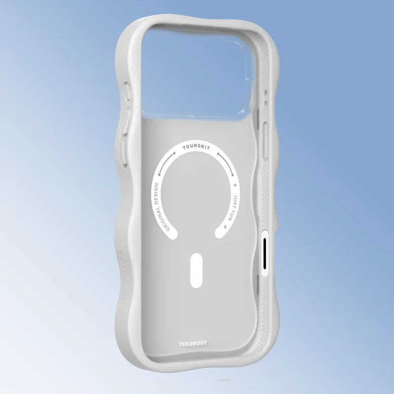 Capa Apokin Youngkit Bubble Head com MagSafe para iPhone 17 Pro / 18 Pro Branco - Imagem 4