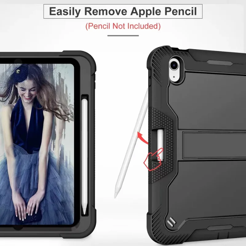 Capa Antichoque Apokin para Lenovo Tab M10 Plus 3rd Gen 10,6 polegadas com Suporte Preto - Imagem 6