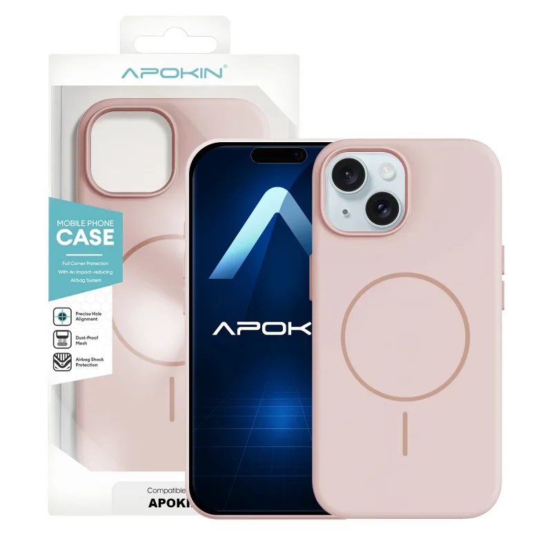 Capa Apokin Silicone Premium com MagSafe para iPhone 15 Variedade de cores - Imagem 5