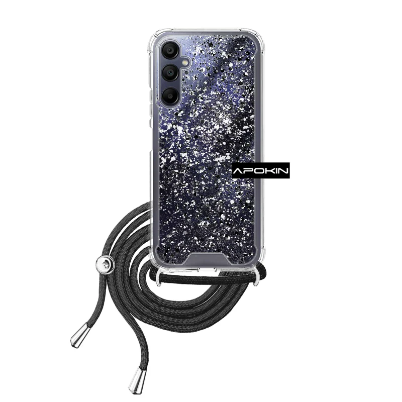 Capa de Gel Apokin para Samsung Galaxy A15 Transparente com Cordão Preto - Imagem 5