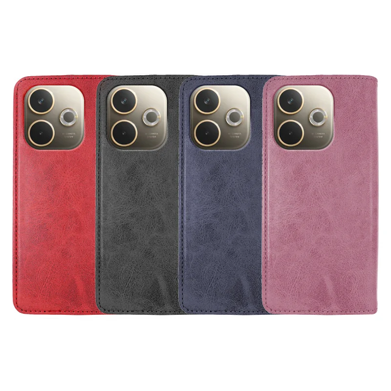 Capa Tipo Livro com Tampa Apokin para Oppo A5 5G em Pele Sintética com Porta-Cartões Azul - Imagem 1