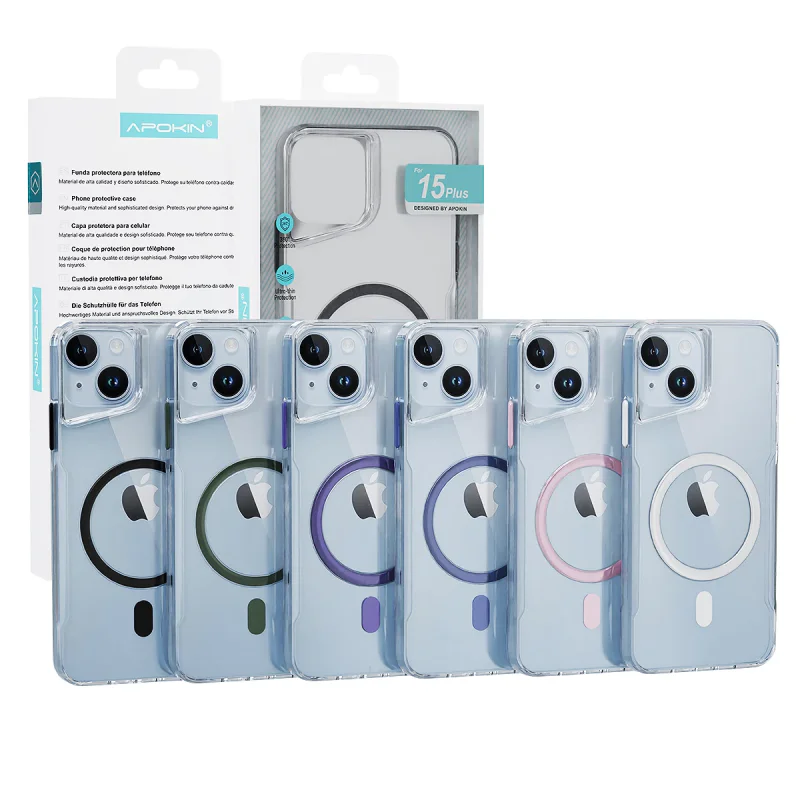 Capa Apokin para iPhone 16 Pro Transparente com MagSafe Branco - Imagem 1