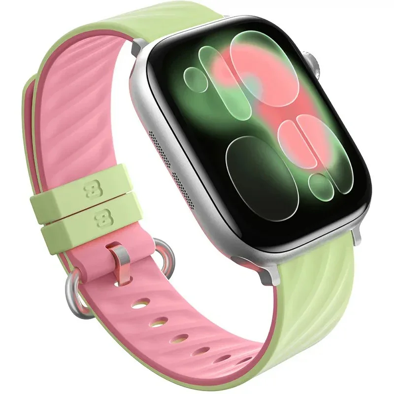 Bracelete Apokin BLUEO para Apple Watch 42 44 45 46 e 49 mm Silicone Bicolor Variante 4 - Imagem 2