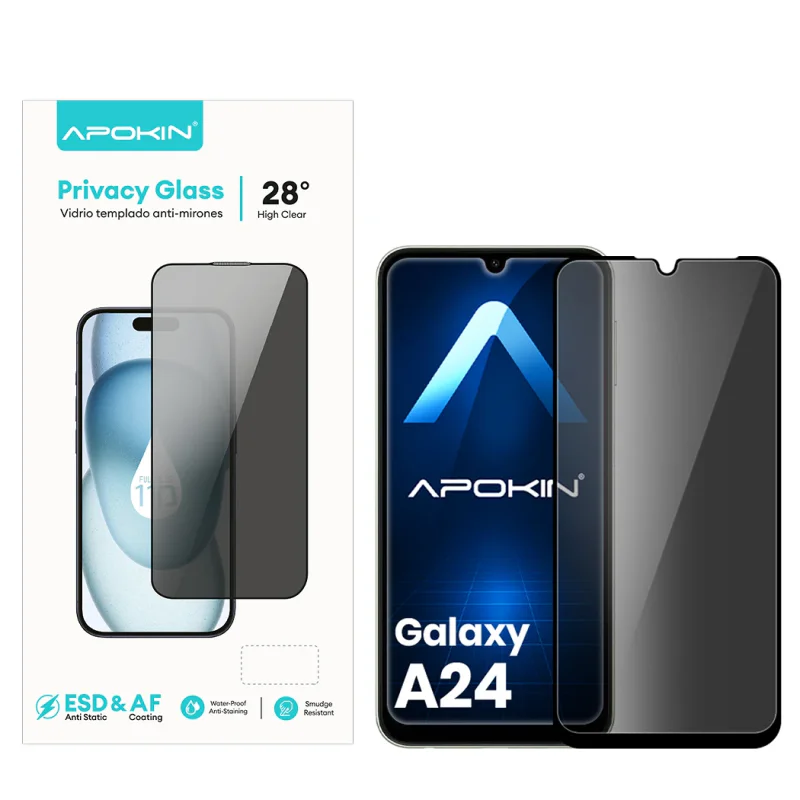 Película de Vidro Temperado de Privacidade 5D Apokin para Samsung Galaxy A24 - Imagem 1