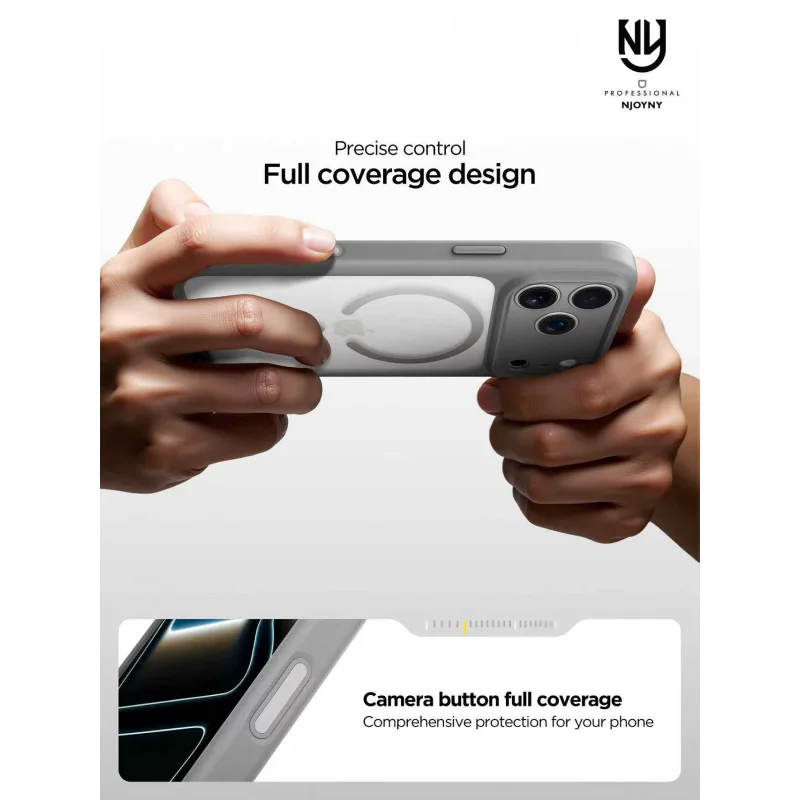 Capa Apokin para iPhone 18 Pro NJOYNY Skin Sand Magnética Mate Bordô - Imagem 4