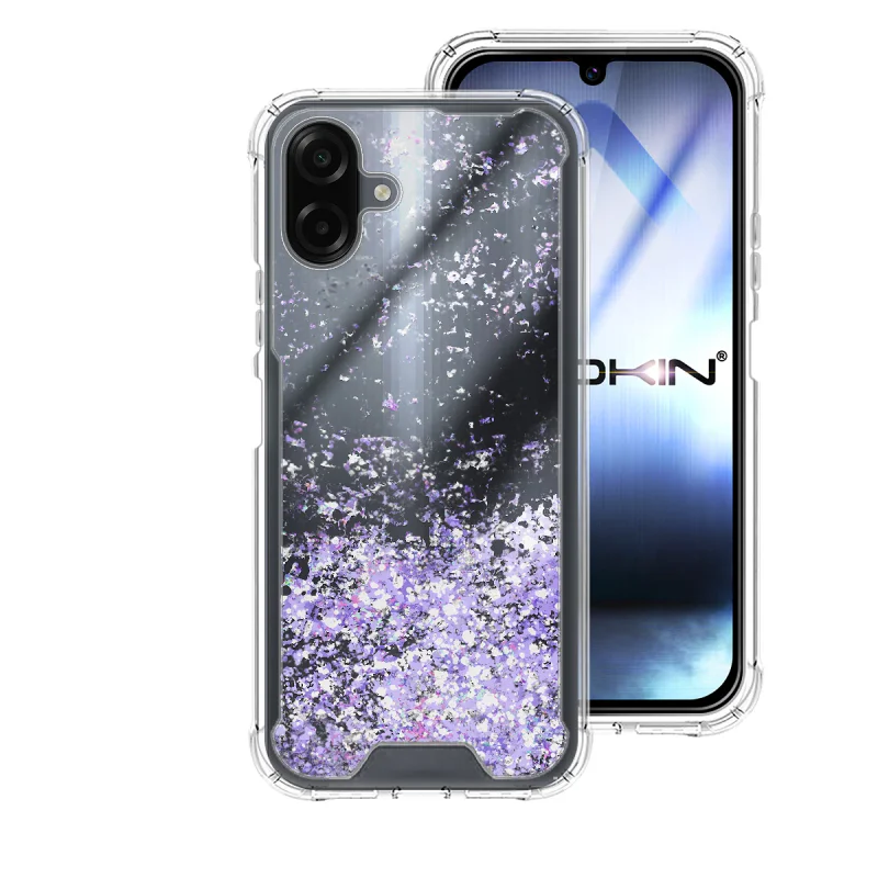 Capa de Gel e Acrílico Transparente com Purpurina Apokin para Samsung Galaxy A07 / A08 Lilás - Imagem 5