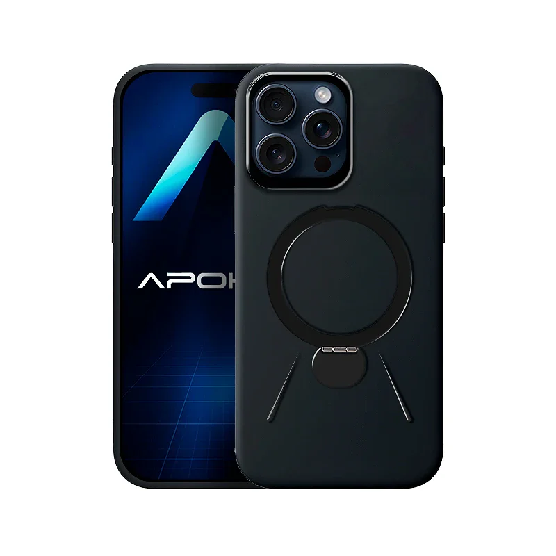 Capa Apokin Rock com Anel e Suporte para iPhone 15 Pro Max Preto - Imagem 2