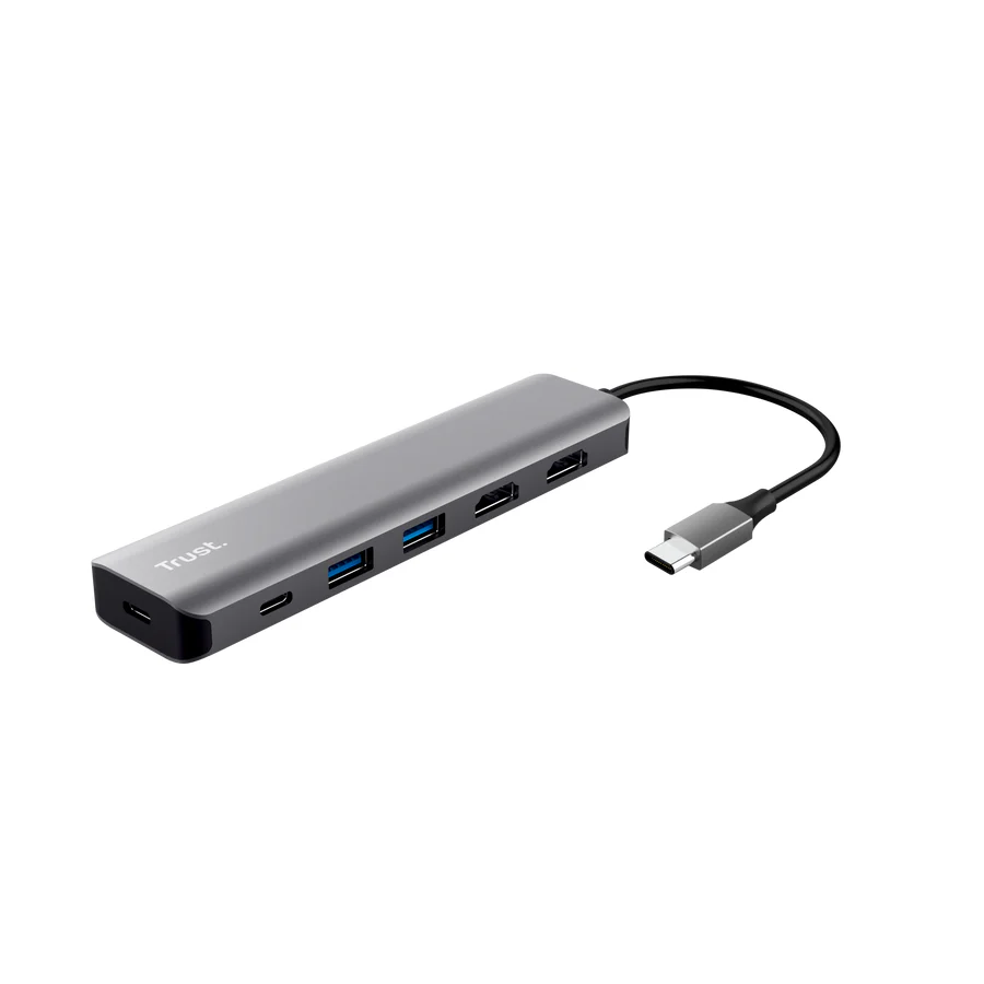 Hub Adaptador Multiporta Trust Dalyx 6 em 1 USB-C 2x HDMI 2x USB-A com Carregamento USB-C - Imagem 1